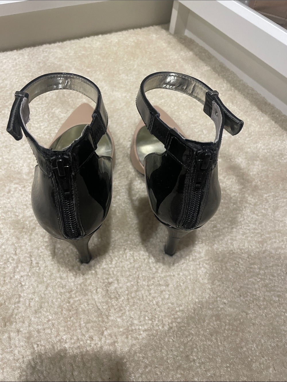 Alfani Two-Tone Pointed Toe Ankle Strap Pumps - Beige & Black - Picture 3 of 4